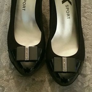 "Like New"  Anne Klein Sport  Black Wedge Shoes